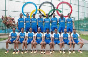 Indian hockey team training on synthetic turf ahead of the Paris 2024 Olympics