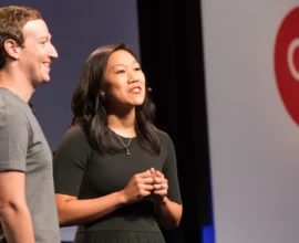 A photo of Mark Zuckerberg and Priscilla Chan.