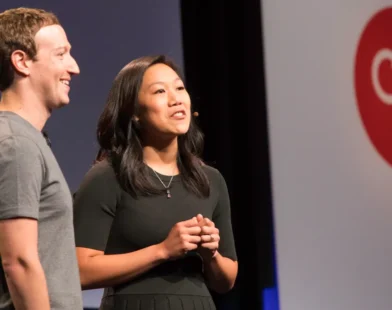 A photo of Mark Zuckerberg and Priscilla Chan.